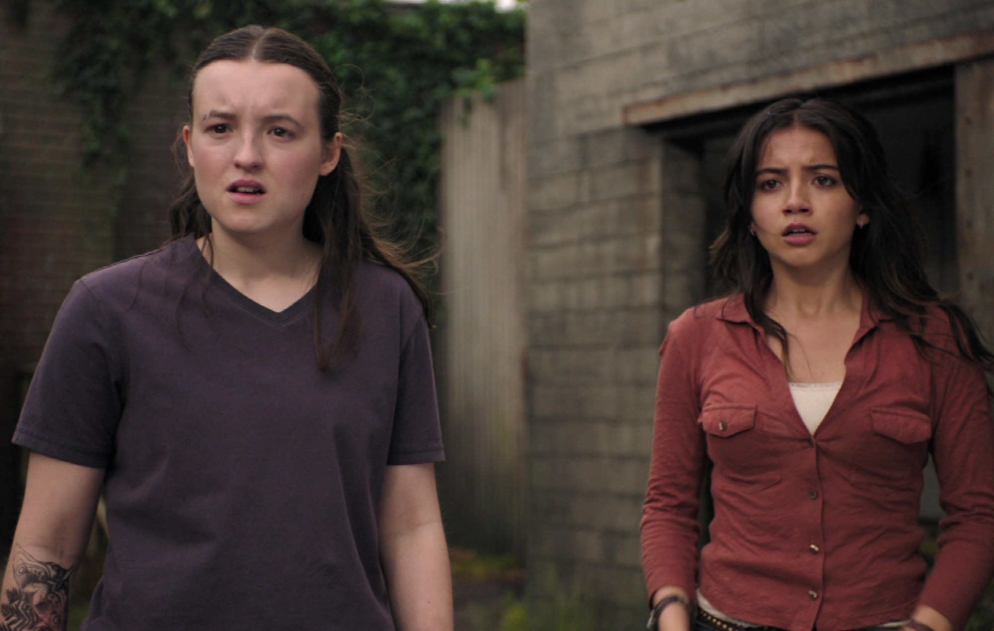 Bella Ramsey as Ellie & Isabela Merced as Dina in HBO's 'The Last Of Us'. CREDIT: HBO