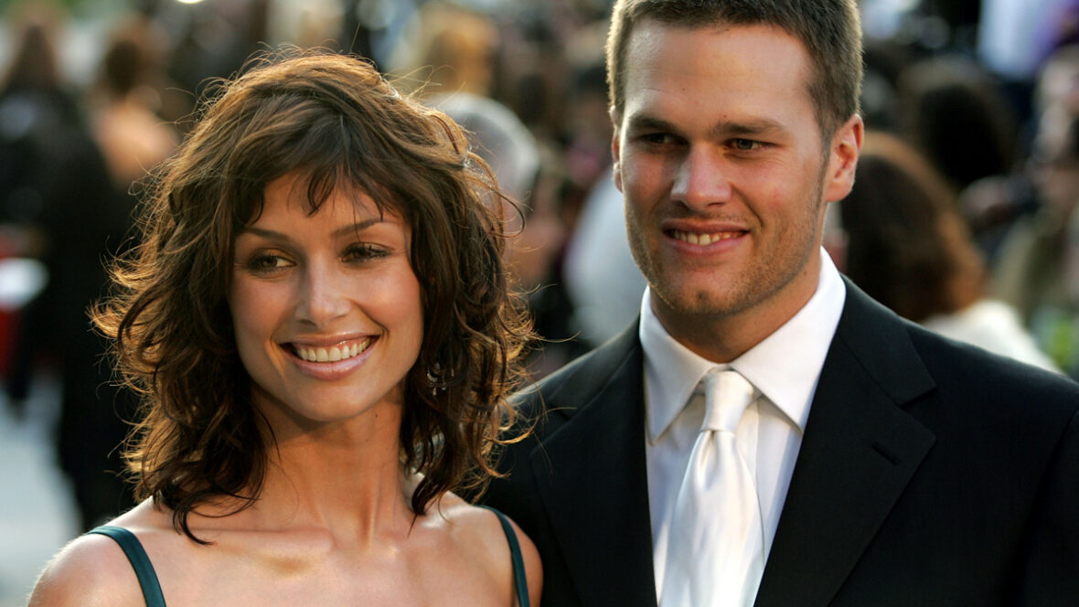 formatura de tom-brady-jack A atriz Bridget Moynahan e o quarterback Tom Brady chegam à festa do Oscar da Vanity Fair