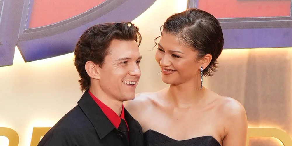 tom-holland-zendaya-press-homem-aranha Tom Holland e Zendaya na sessão fotográfica do Novo Dia do Homem-Aranha em Madrid