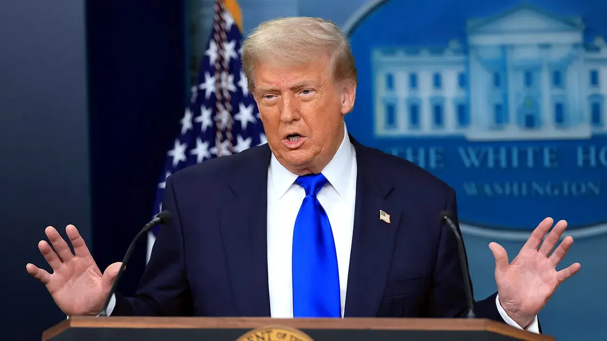 Donald Trump speaks at White House