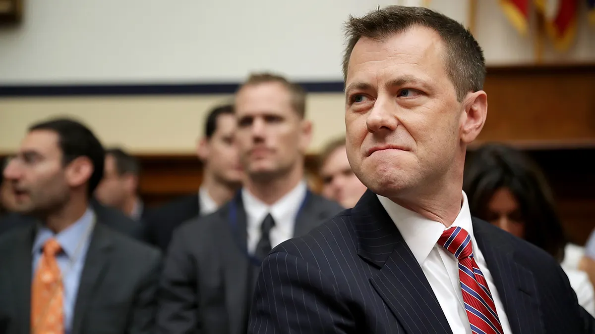 Deputy Assistant FBI Director Peter Strzok preparing to testify at a congressional hearing
