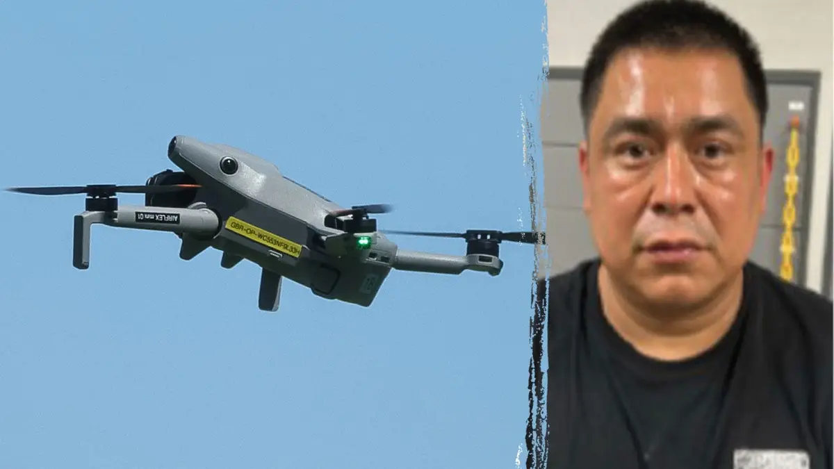 Lorenzo Rojas-Martinez and a drone