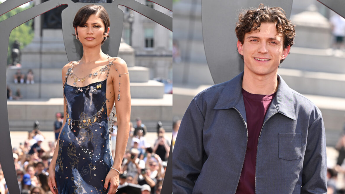 Zendaya e Tom Holland no photocall do Homem-Aranha em Londres