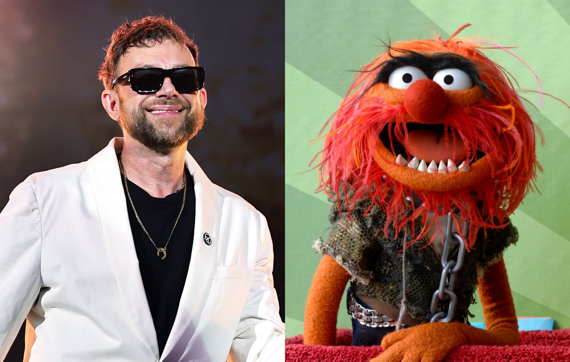 Damon Albarn and The Muppets. CREDIT: Theo Wargo and Albert L. Ortega/Getty Images