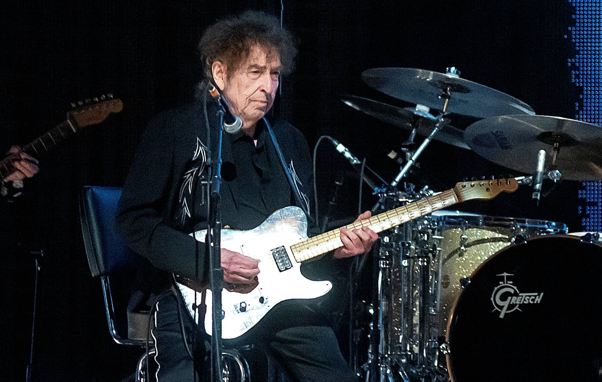 Bob Dylan at Farm Aid at Ruoff Home Mortgage Music Center on September 23, 2023 in Noblesville, Indiana. (Photo by Gary Miller/Getty Images)