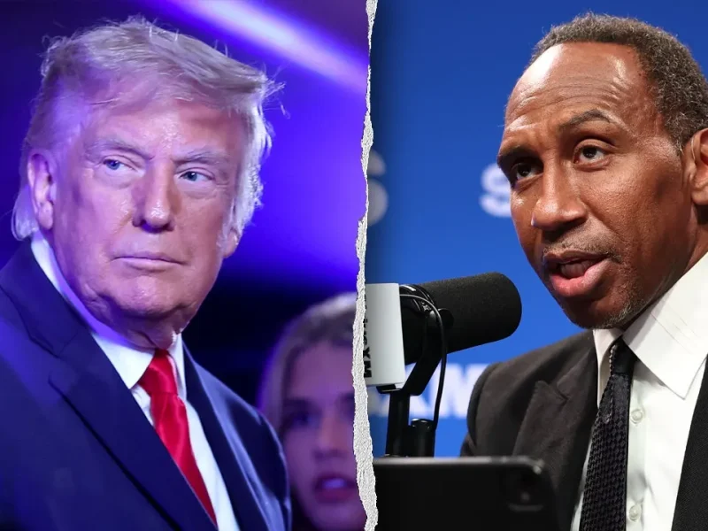 Trump critica aspirações presidenciais de Stephen A. Smith após derrota dos Knicks no Jogo 3 com presença do ex-presidente