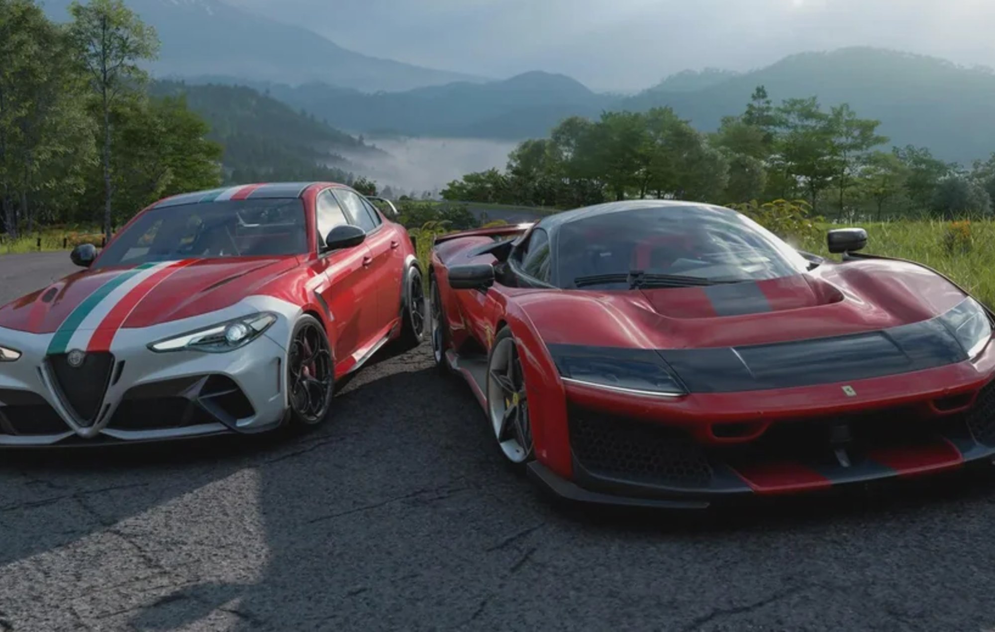 Credit: Two cars from the pack can be seen.