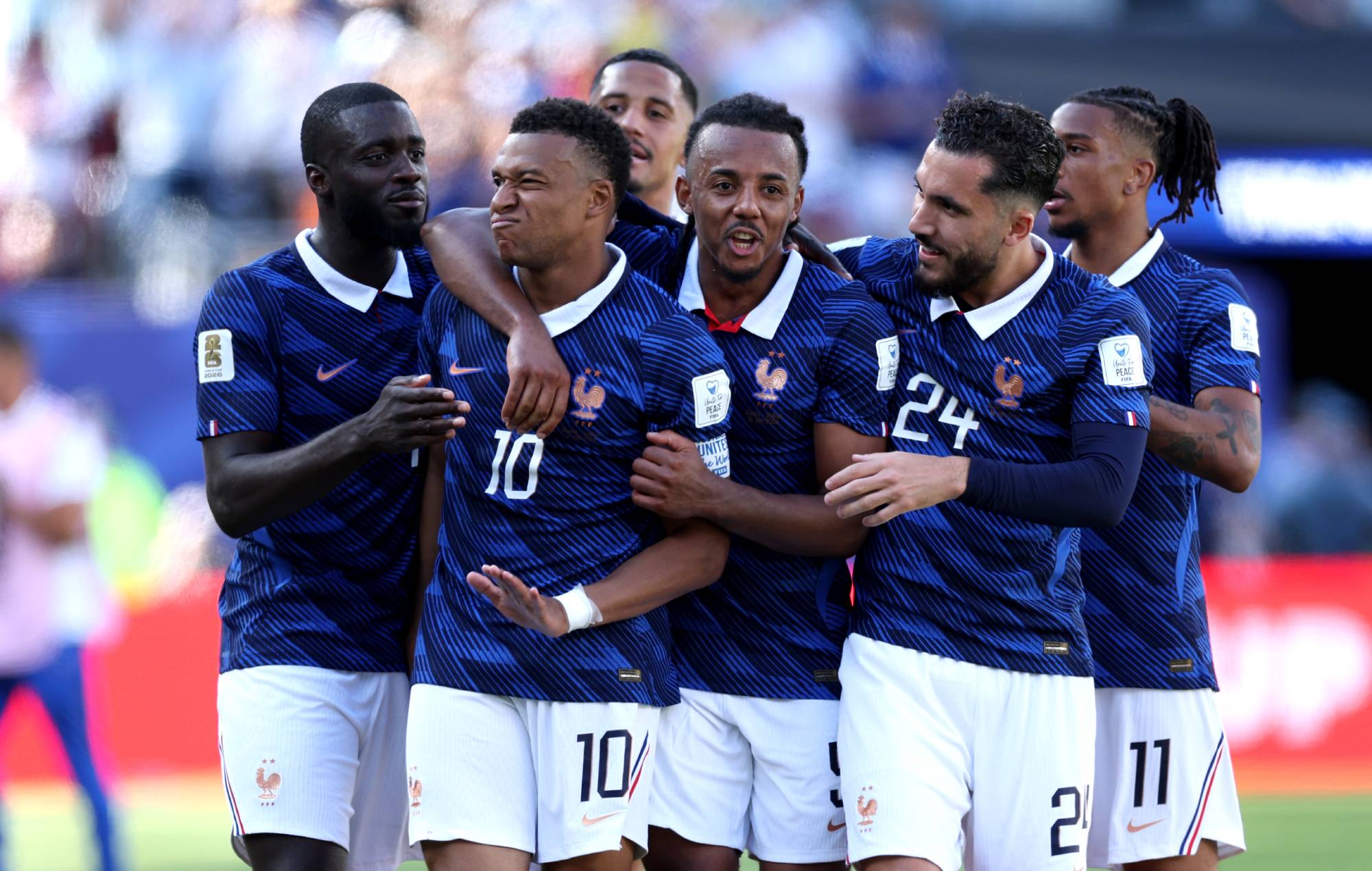 France celebrate after scoring in the FIFA World Cup 2026 Group I match between France and Senegal at New York New Jersey Stadium on June 16, 2026 in East Rutherford, New Jersey. (Photo by Dan Mullan/Getty Images)