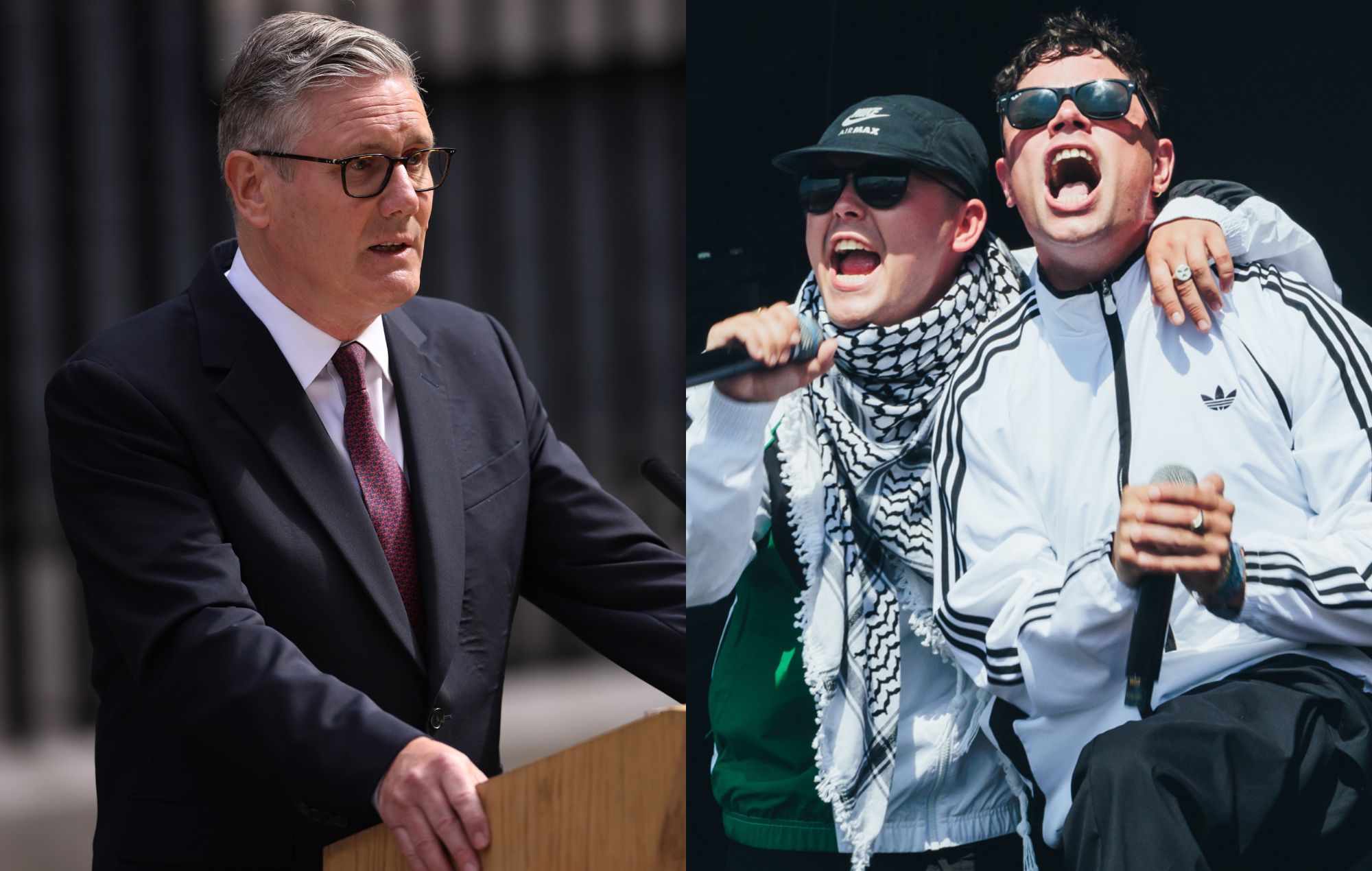 Keir Starmer and Kneecap. CREDIT: Dan Kitwood/Getty and Andy Ford for NME