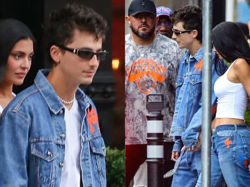 Kylie Jenner e Timothee Chalamet dão as mãos e usam looks jeans combinando para o jogo 4 das finais da NBA de 2026 para torcer pelos Knicks