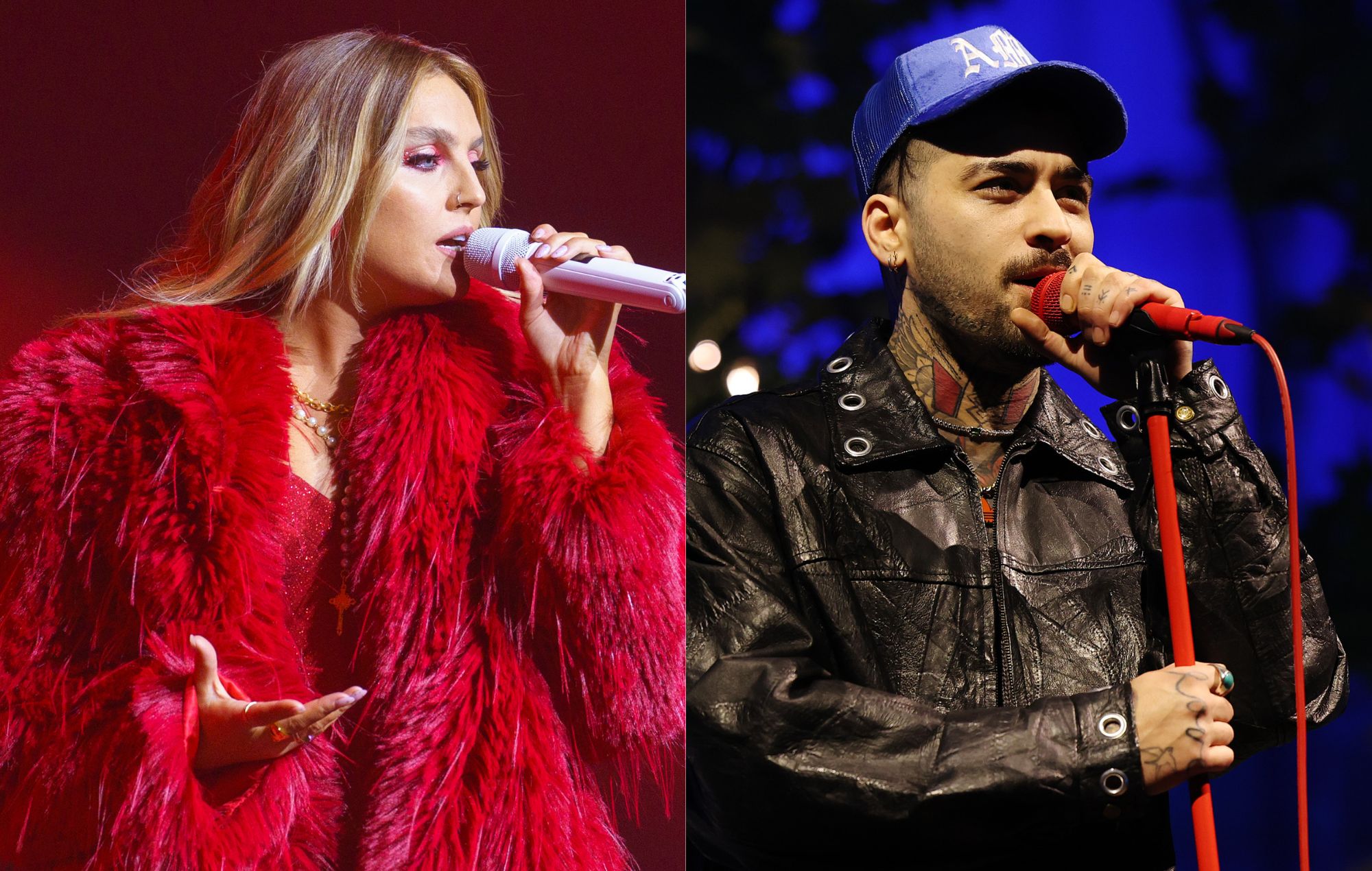 Perrie Edwards and Zayn Malik. CREDIT: Dominic Lipinski and Kevin Mazur/Getty Images