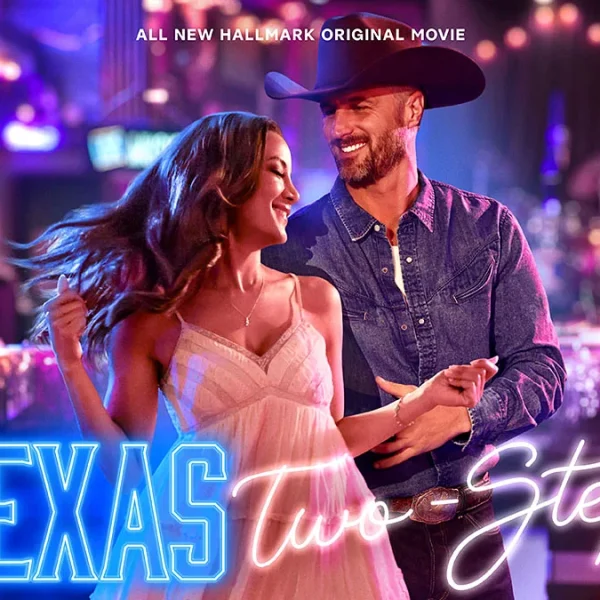 O pôster do filme ‘Texas Two-Step’ da Hallmark tem as estrelas da rede delirando com a arte