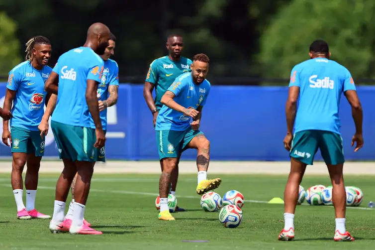Soccer Football - FIFA World Cup 2026 - Brazil Training - Columbia Park Training Facility, Morristown, New Jersey, U.S. - June 30, 2026 Brazil's Neymar Jr. during training IMAGN IMAGES via Reuters/Caean Couto