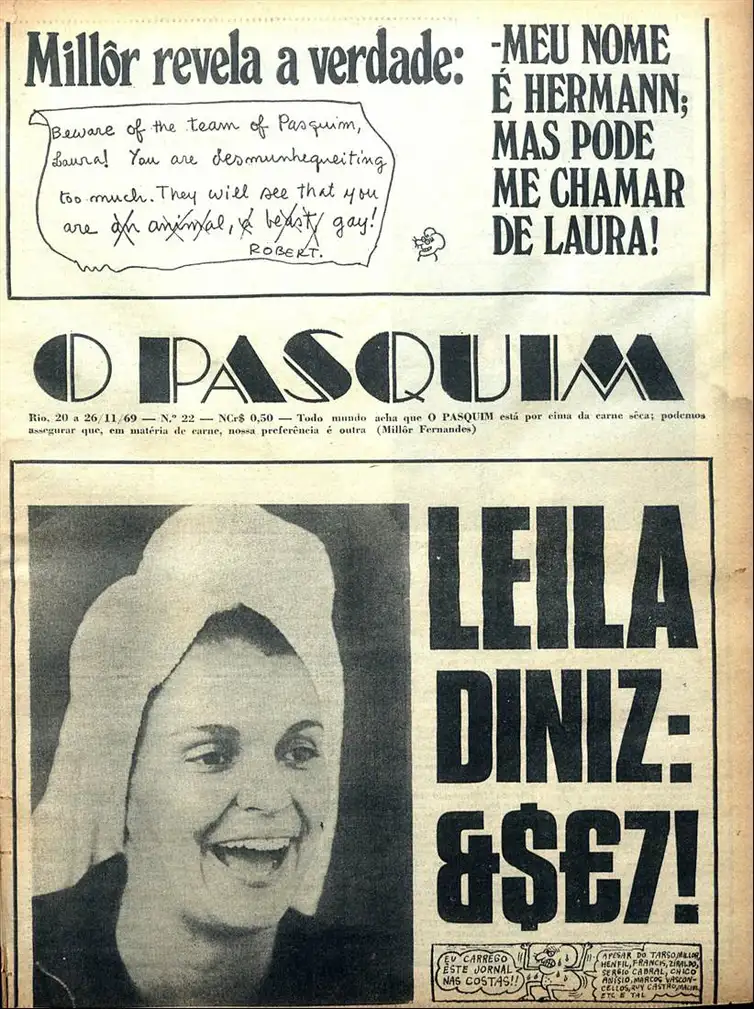 Capa de edição do jornal O Pasquim. Foto: Paquim/Reprodução