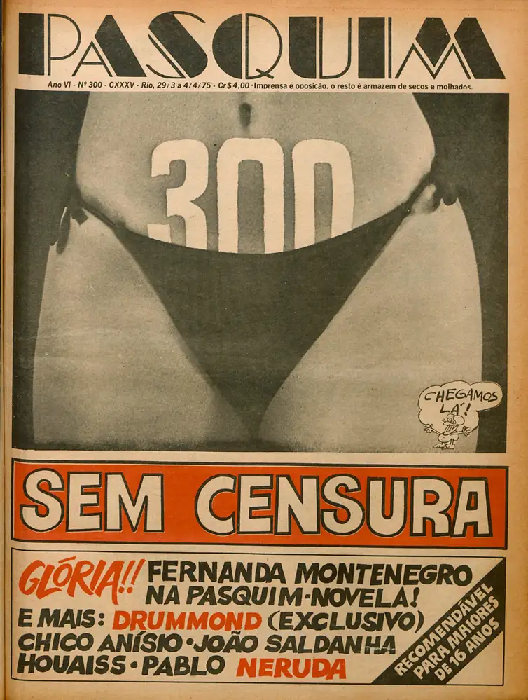 Capa de edição do jornal O Pasquim. Foto: Paquim/Reprodução