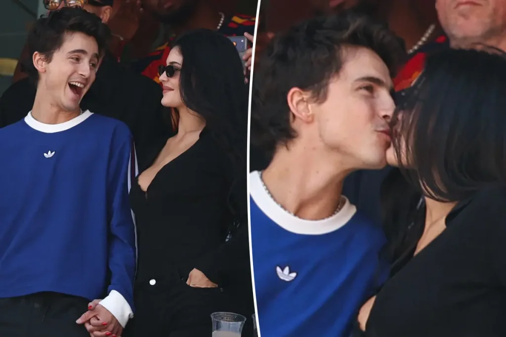 Kylie Jenner e Timothée Chalamet trocam beijos na final da Copa do Mundo de 2026