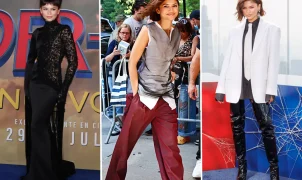 Zendaya aposta em preto, branco e vermelho na turnê de divulgação de Spider-Man: Brand New Day
