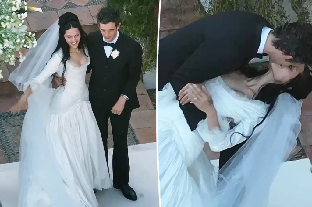 Gabbriette Bechtel se casa com Matty Healy em vestido de noiva destruído de propósito