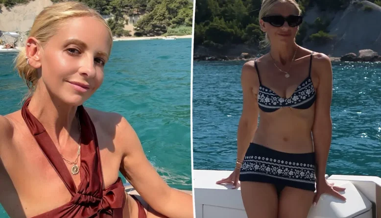 Sarah Michelle Gellar exibe looks de praia e passeios a cavalo durante férias no sul da França