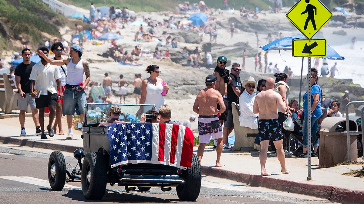 People is San Diego celebrate the Fourth of July