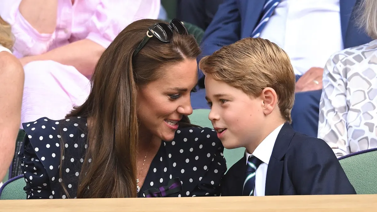 Catherine, Duchess of Cambridge and Prince George attend a tennis match.