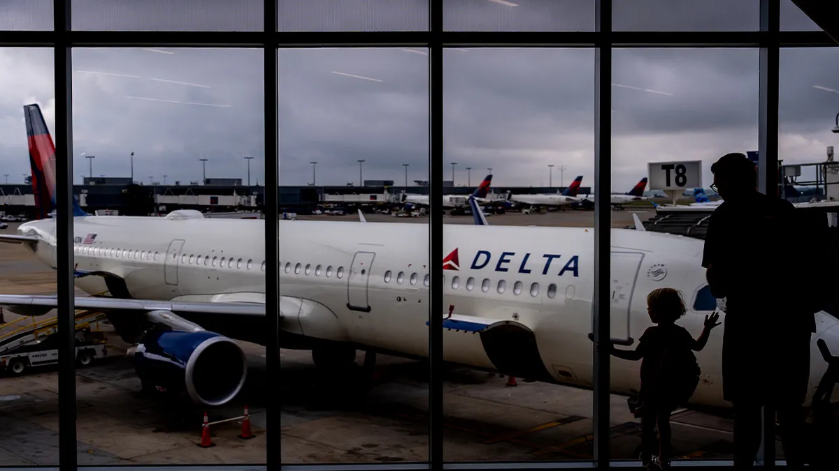 delta plane at airport