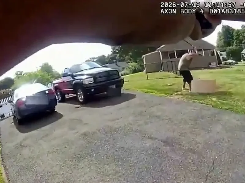 Meriden police body cam shows officer shoot man during bat attack