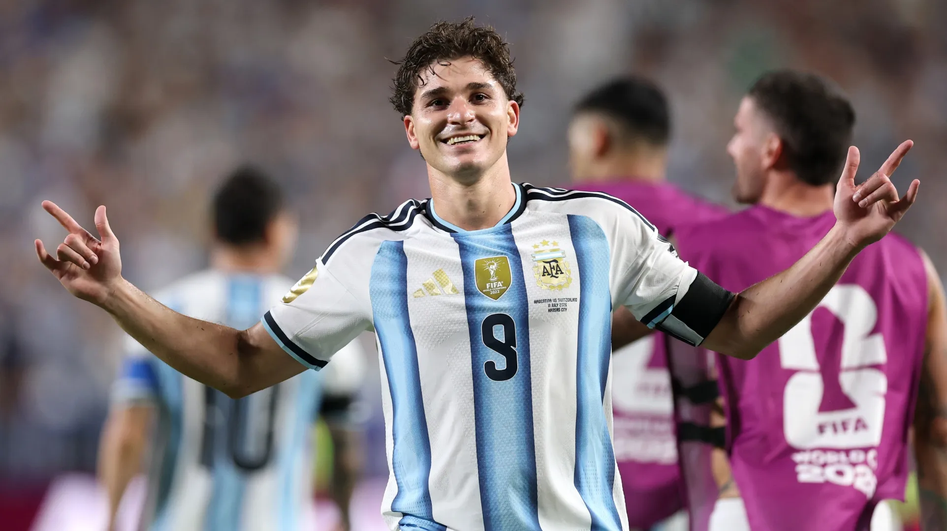 Julian Alvarez nº 9 da Argentina.