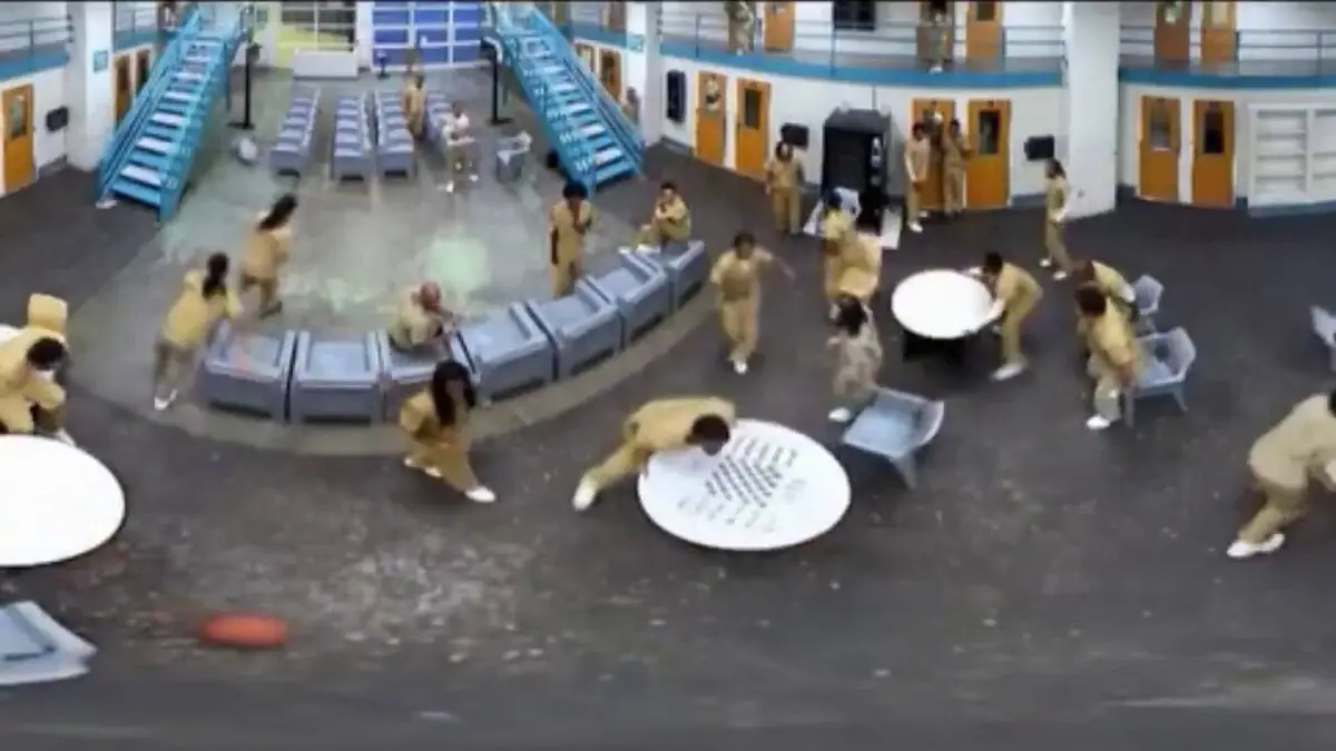 St. Louis County jail inmates rioting.