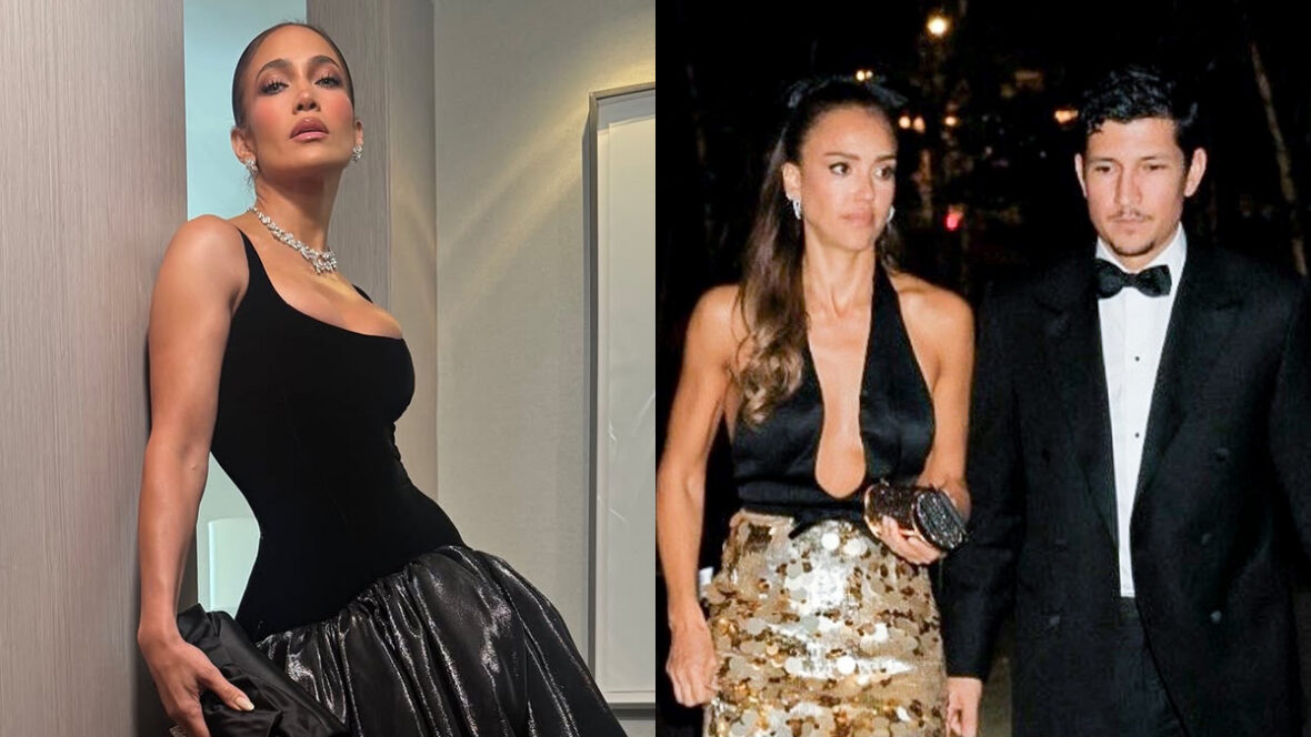 jennifer-lopez-jessica-alba-no-casamento Jennifer Lopez, Jessica Alba e Danny Ramirez em Taylor Swift