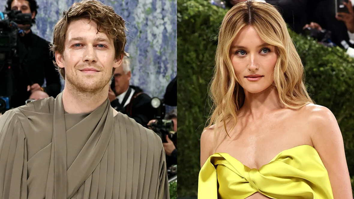 Uma foto dividida mostrando Joe Alwyn no Met Gala de 2026 e Sarah Pidgeon no Met Gala de 2026