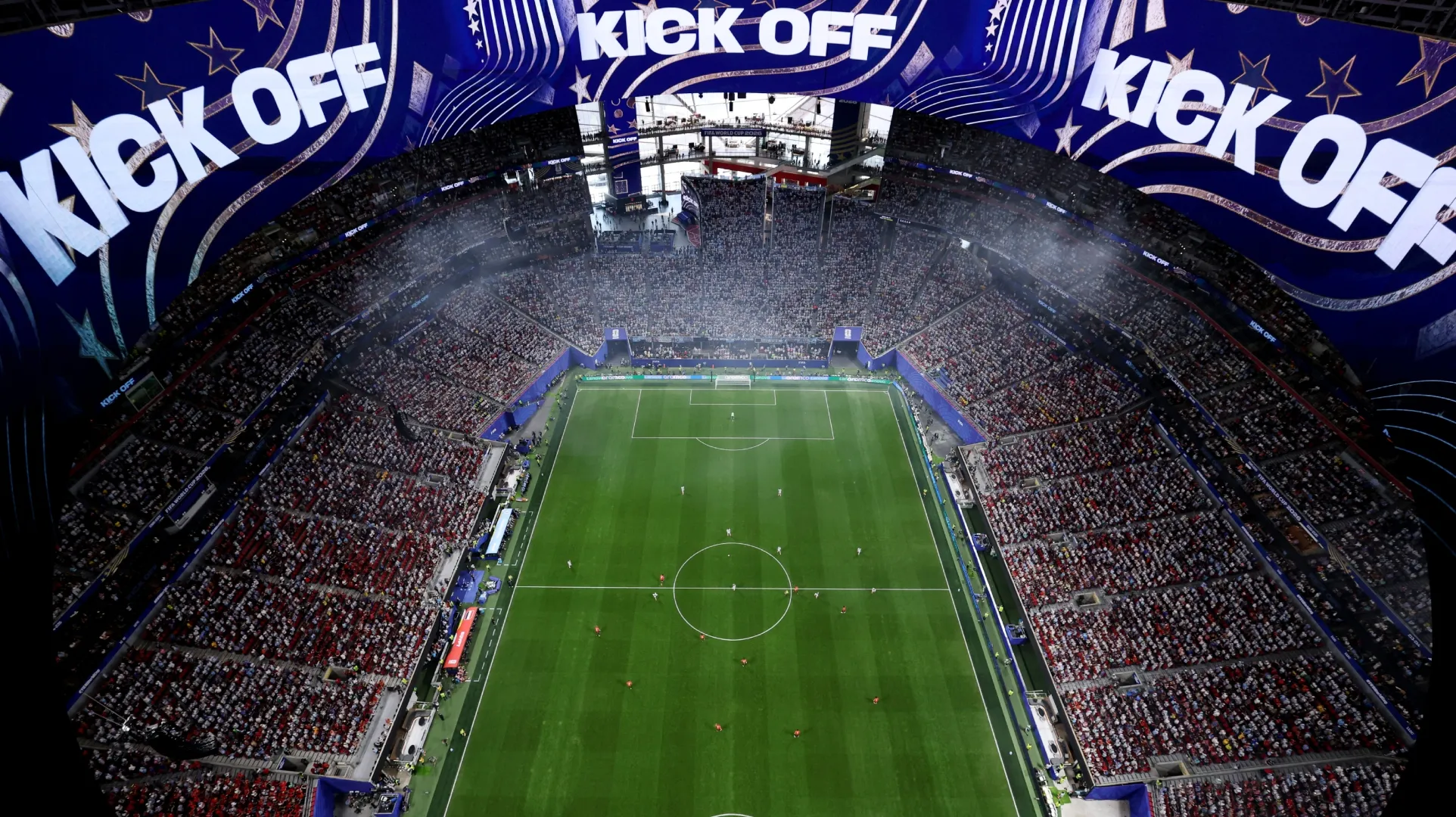 Uma visão geral do Atlanta Stadium, palco do confronto Inglaterra x Argentina