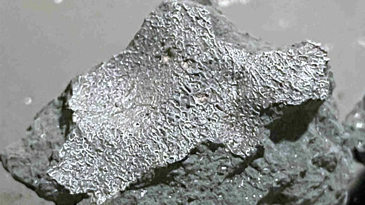 Close-up shot of Hillsborough meteorite