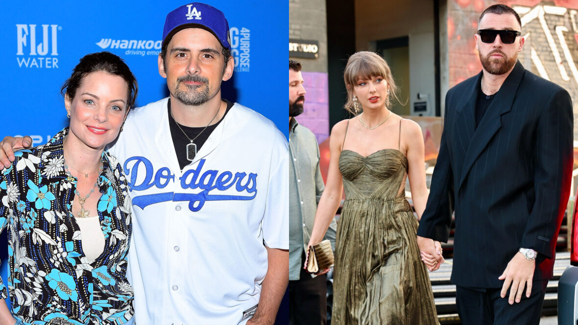 brad-kimberly-paisley-travis-taylor-swift Kimberly Paisley-Williams e Brad Paisley posam para fotografia em evento em Fiji / Taylor Swift e Travis Kelce de mãos dadas