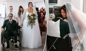 Father walks daughter down aisle days after quadruple bypass surgery
