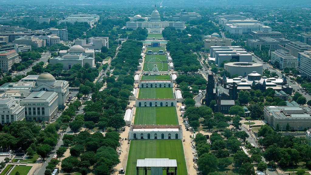 The National Mall amidst the Freedom 250 Great American State Fair setup