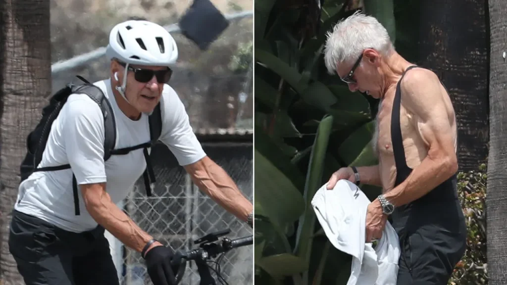 Aos 83 anos, Harrison Ford exibe forma física em pedalada solo por Los Angeles