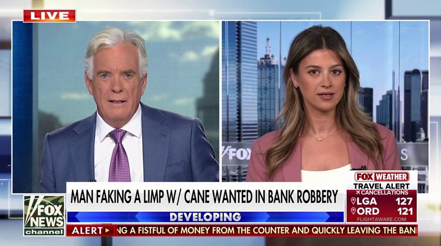 Man who allegedly faked a limp using a cane wanted in bank robbery