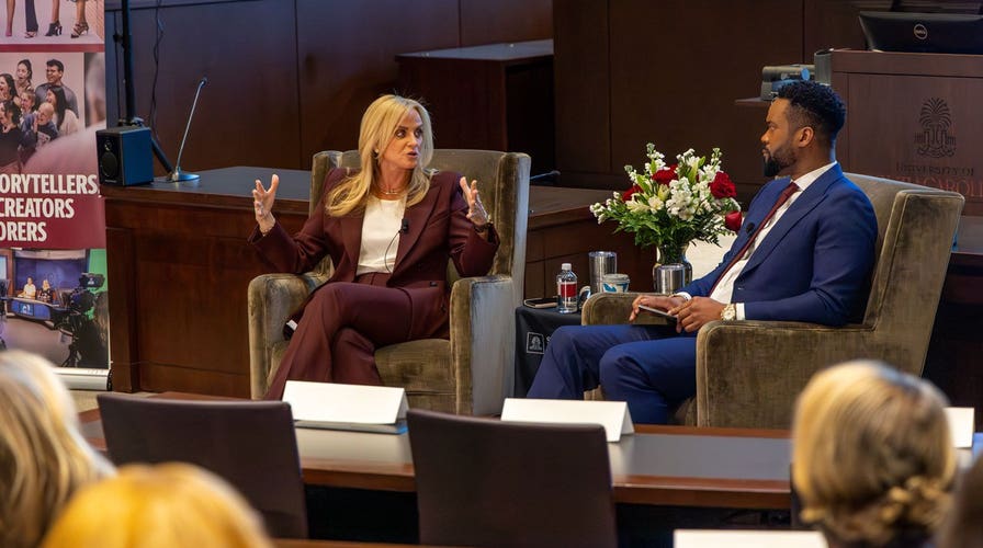 FOX News Media CEO Suzanne Scott says artificial intelligence chatter has too much ‘doomerism’ at the University of South Carolina’s Baldwin Business and Financial Journalism Lecture Series