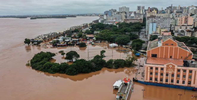 Guaíba fica a 6 centímetros da cota de alerta e Defesa Civil emite aviso laranja em Porto Alegre