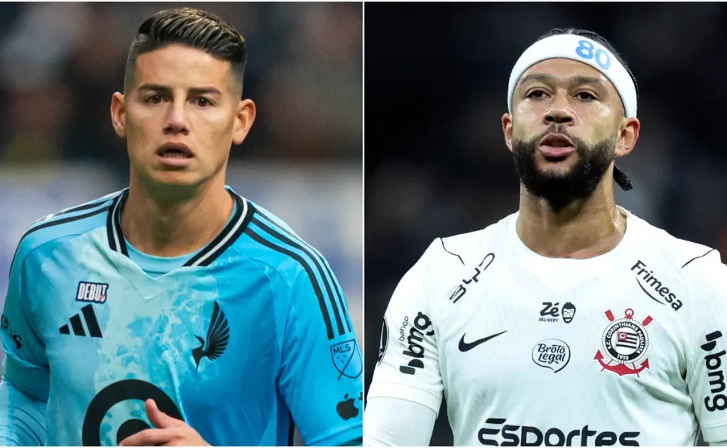 Corinthians monitora James Rodríguez como possível substituto de Memphis Depay em meio a impasse contratual