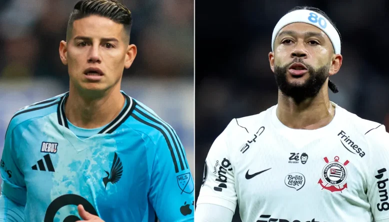 Corinthians monitora James Rodríguez como possível substituto de Memphis Depay em meio a impasse contratual