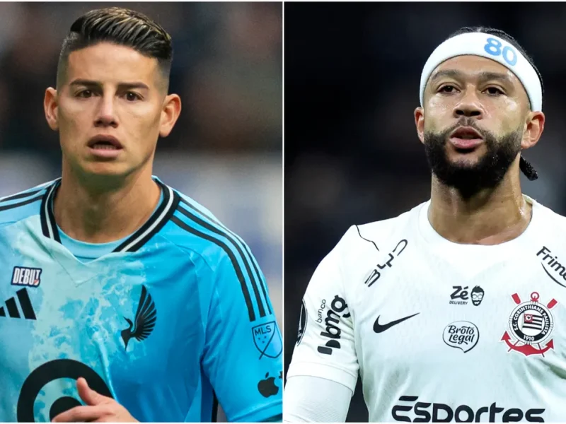 Corinthians monitora James Rodríguez como possível substituto de Memphis Depay em meio a impasse contratual