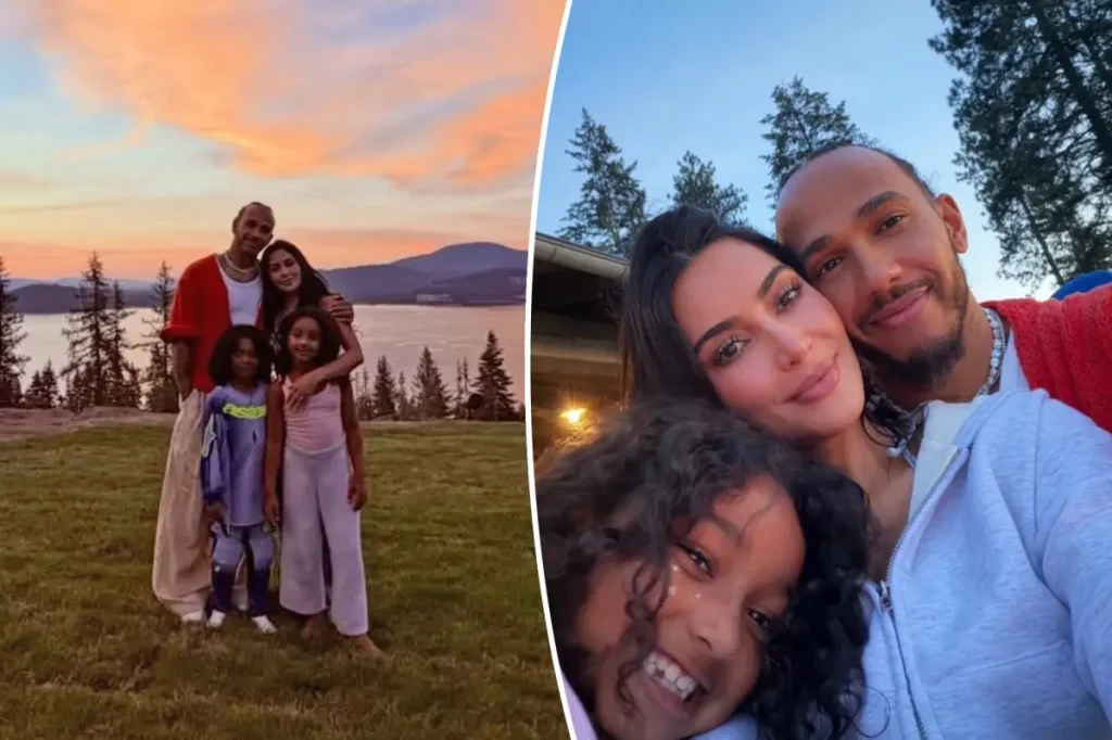 Kim Kardashian e Lewis Hamilton oficializam romance com fotos românticas em viagem em família