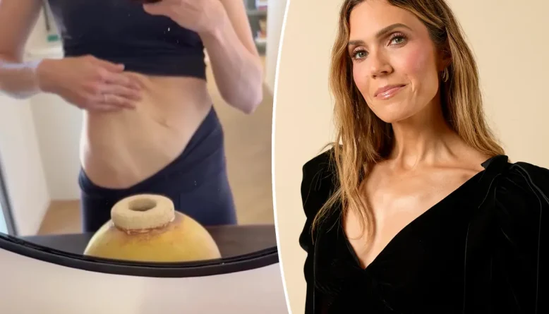 Mandy Moore exibe corpo pós-parto sem filtros e reflete sobre maternidade após três filhos em quatro anos