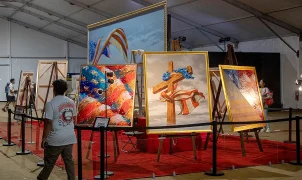 Pro-Trump artist paints potentially record-breaking Old Glory for America’s 250th