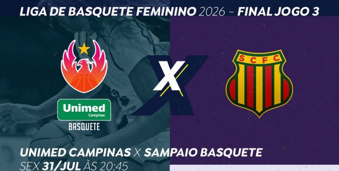 TV Brasil transmite jogo 3 da final da LBF entre Unimed Campinas e Sampaio Basquete