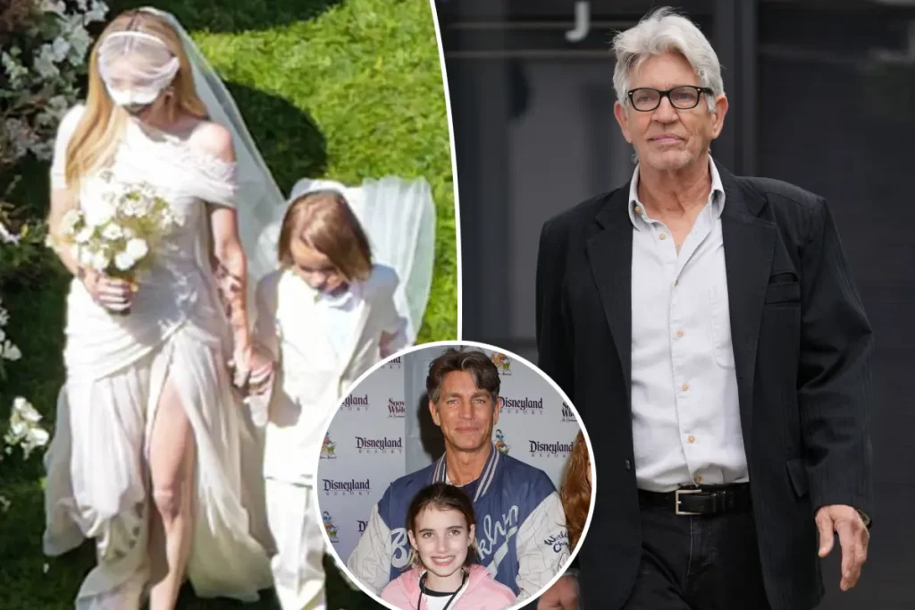 Filho de Emma Roberts, de 5 anos, conduz atriz ao altar após ausência do pai no casamento