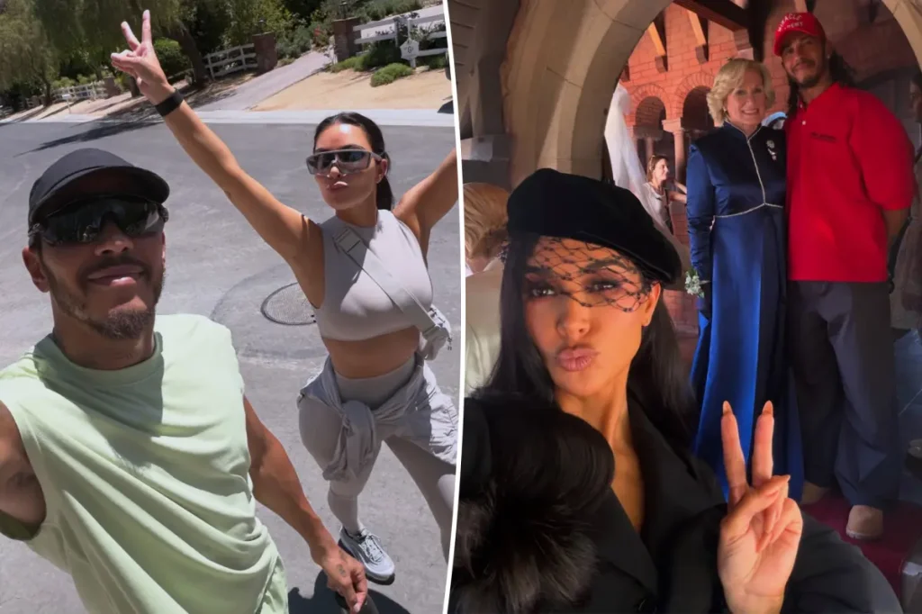 Lewis Hamilton compartilha fotos inéditas ao lado de Kim Kardashian e Glenn Close