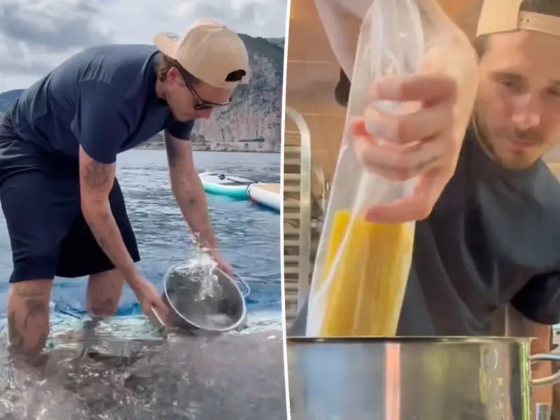 Brooklyn Beckham é alvo de críticas após cozinhar macarrão com água do mar em vídeo